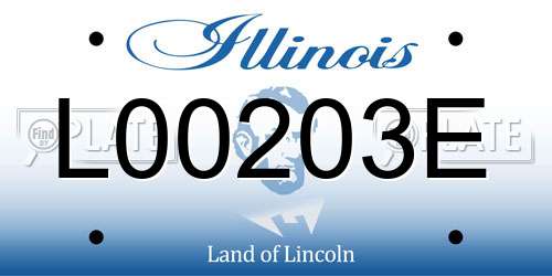 L00203E Illinois License Plate