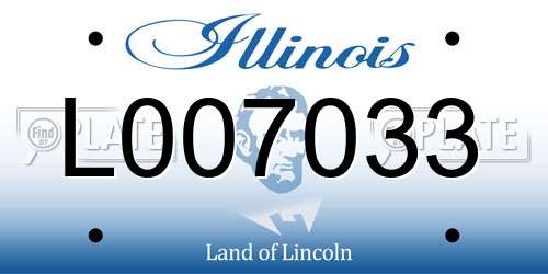 L007033 Illinois License Plate