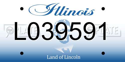 L039591 Illinois License Plate
