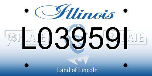 L03959I Illinois License Plate