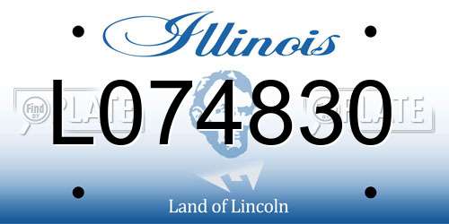 L074830 Illinois License Plate