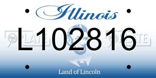 L102816 Illinois License Plate