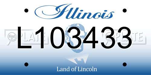 L103433 Illinois License Plate
