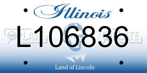L106836 Illinois License Plate