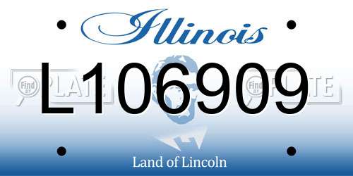 L106909 Illinois License Plate