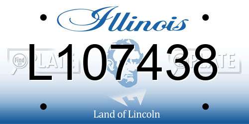 L107438 Illinois License Plate
