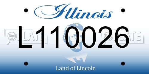 L110026 Illinois License Plate
