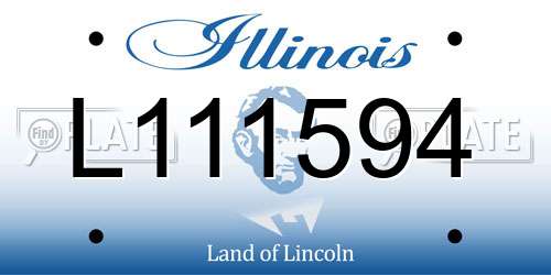 L111594 Illinois License Plate