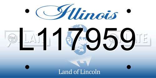 L117959 Illinois License Plate