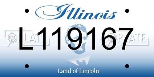 L119167 Illinois License Plate