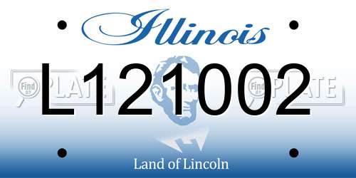 L121002 Illinois License Plate
