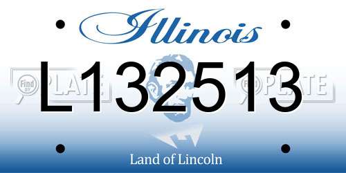 L132513 Illinois License Plate