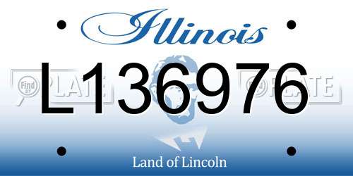 L136976 Illinois License Plate