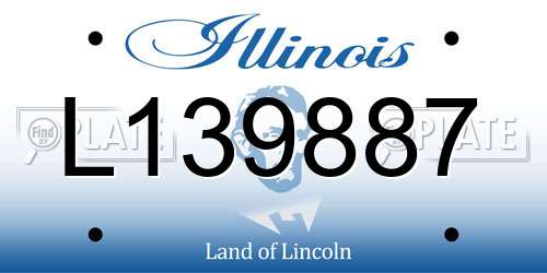 L139887 Illinois License Plate