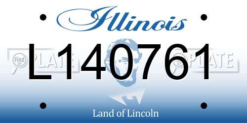 L140761 Illinois License Plate