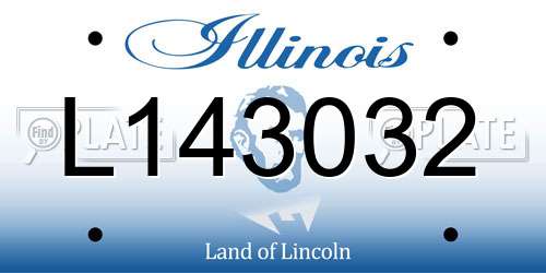 L143032 Illinois License Plate