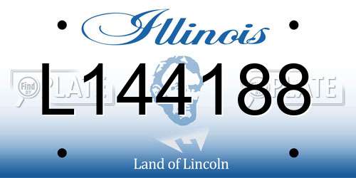 L144188 Illinois License Plate