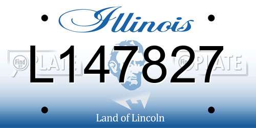 L147827 Illinois License Plate
