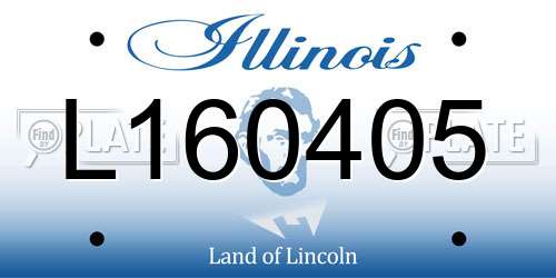 L160405 Illinois License Plate
