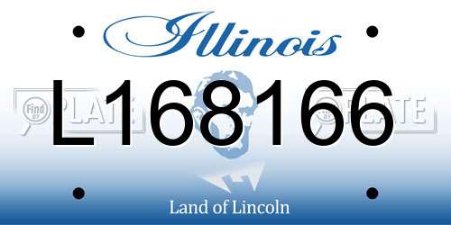 L168166 Illinois License Plate