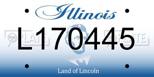 L170445 Illinois License Plate