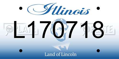 L170718 Illinois License Plate