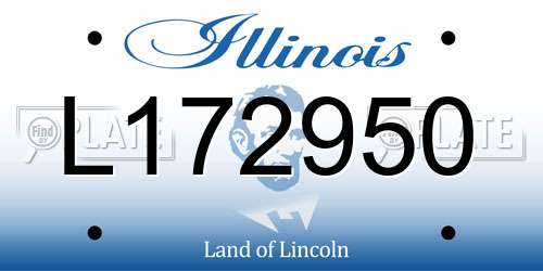 L172950 Illinois License Plate