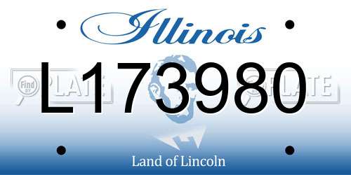 L173980 Illinois License Plate