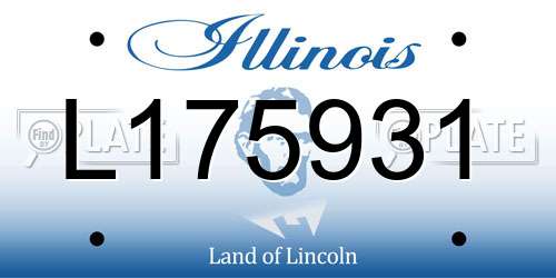 L175931 Illinois License Plate