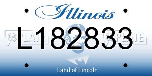 L182833 Illinois License Plate