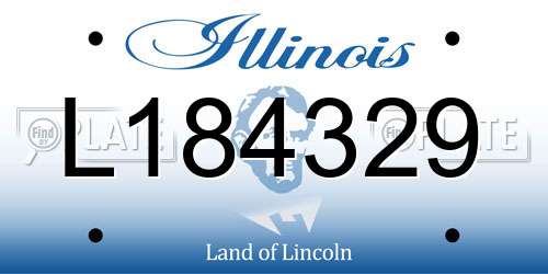 L184329 Illinois License Plate