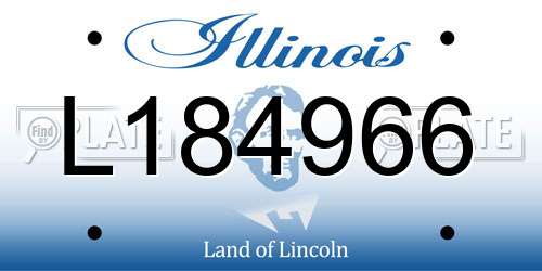L184966 Illinois License Plate