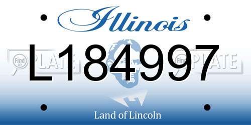 L184997 Illinois License Plate
