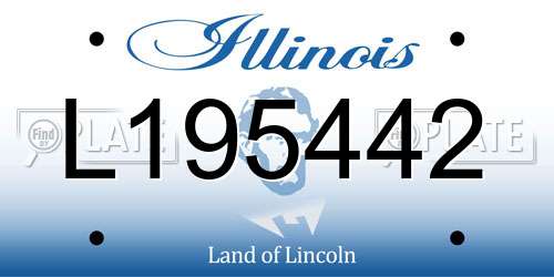 L195442 Illinois License Plate