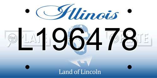 L196478 Illinois License Plate
