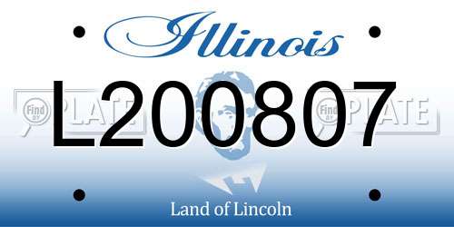 L200807 Illinois License Plate