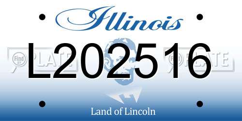 L202516 Illinois License Plate