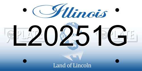 L20251G Illinois License Plate