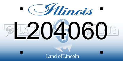 L204060 Illinois License Plate