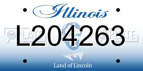 L204263 Illinois License Plate