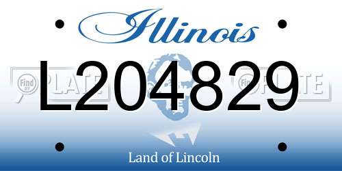 L204829 Illinois License Plate