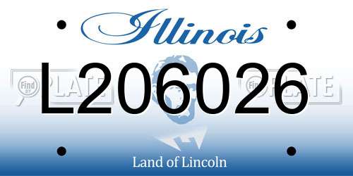 L206026 Illinois License Plate