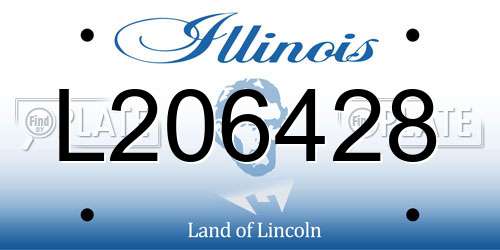L206428 Illinois License Plate