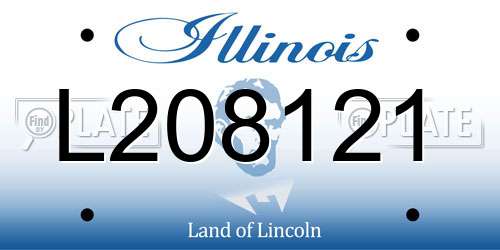 L208121 Illinois License Plate