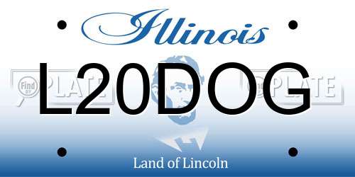 L20DOG Illinois License Plate