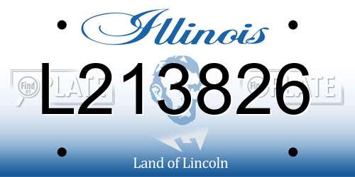 L213826 Illinois License Plate