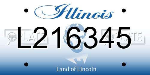 L216345 Illinois License Plate
