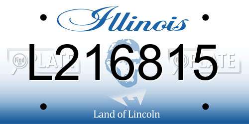 L216815 Illinois License Plate