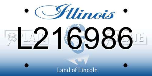 L216986 Illinois License Plate