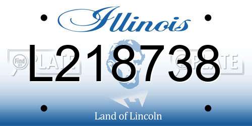 L218738 Illinois License Plate